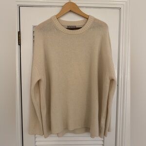 J. Crew Relaxed crew neck wool sweater, Ivory, L